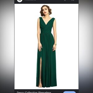 Dessy Collection Vivian Diamond Hunter Green Dress